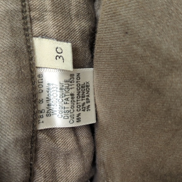 💎 Rag & Bone Olive Green The Skinny Jeans size 30 - Flawed Gem - Picture 10 of 14